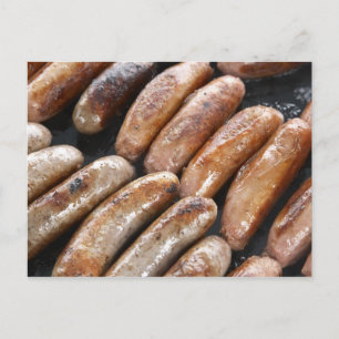 Carte Postale Saucisses au barbecue