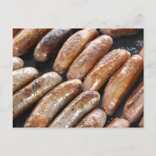 Carte Postale Saucisses au barbecue (Devant)