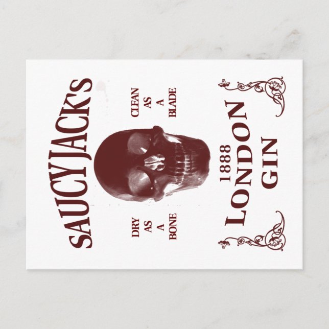 Carte Postale Saucy Jack's London Gin (Devant)
