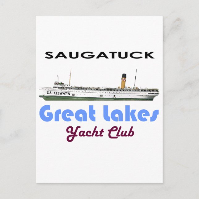 Carte Postale Saugatuck Douglas Michigan Yacht Club Grands Lacs (Devant)