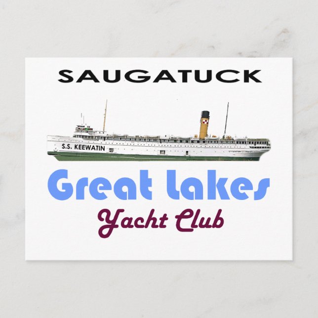 Carte Postale Saugatuck Douglas Michigan Yacht Club Grands Lacs (Devant)