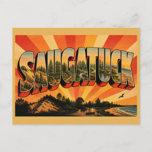 Carte Postale Saugatuck Michigan Lac Dune Rivière Forêt Art