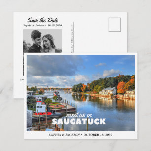 Carte Postale Saugatuk Mariage Économisez la Date Italie Voyage 