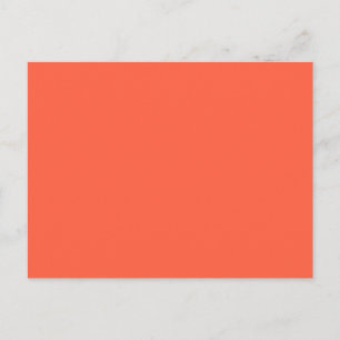 Carte Postale Saumon de tomate Orange Solid Tendance Couleur Arr