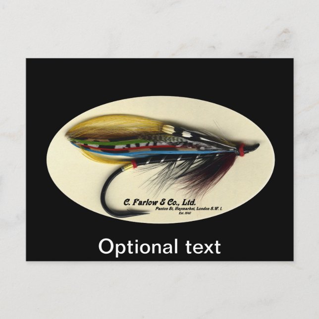 Carte Postale Saumon Fly - Black Doctor aileron (Devant)