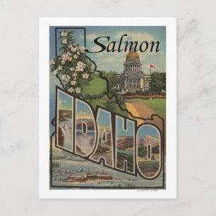 Carte Postale Saumon, IdahoGrandes lettres ScènesSaumon, ID
