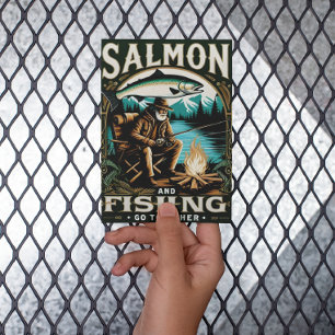 Carte Postale Saumon & Pêche : Une Journée Au Bord Du Lac