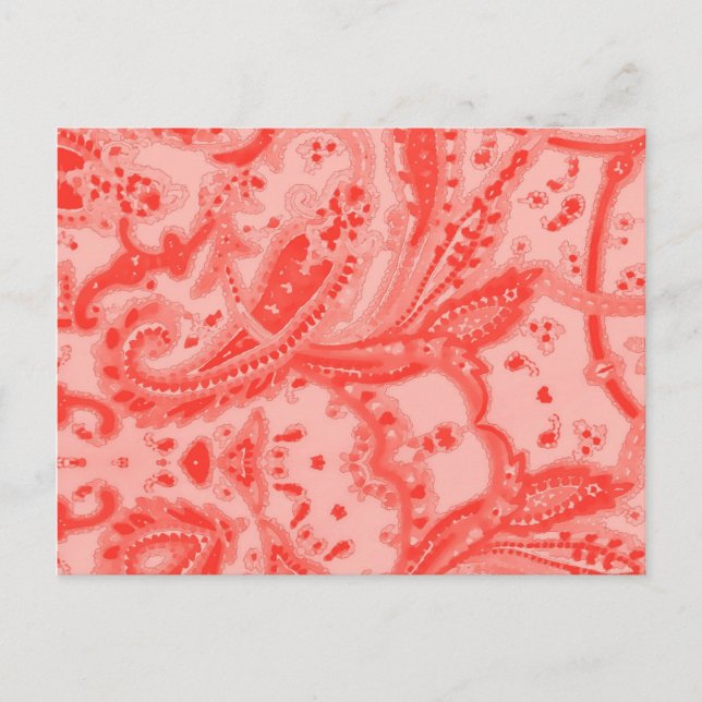 Carte Postale Saumon Pink Paisley (Devant)