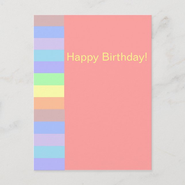 Carte Postale Saumon rose pastel (Devant)