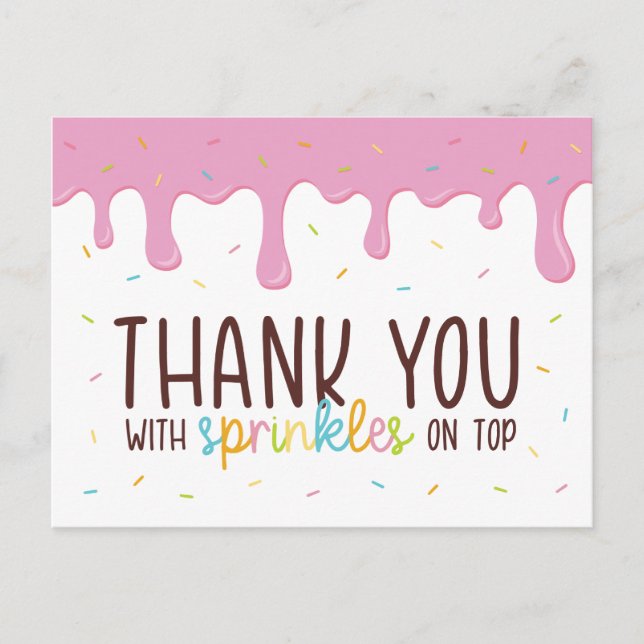 Carte Postale Saupoudrage coloré Merci de beigne (Devant)