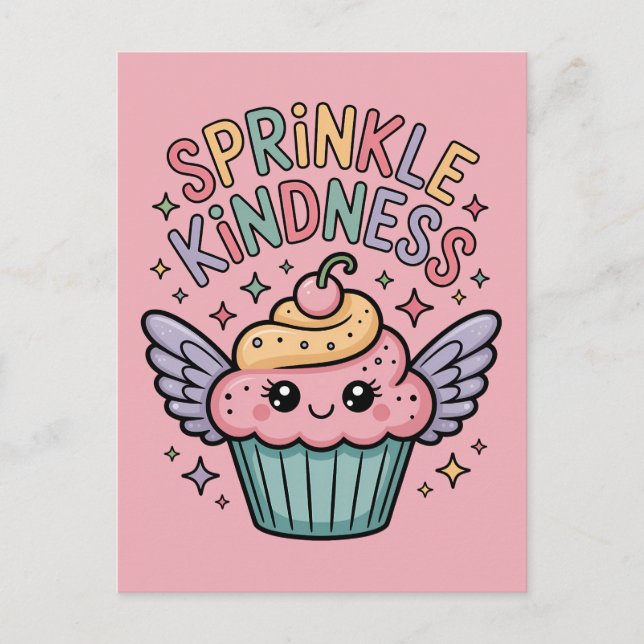 Carte Postale Saupoudrez de gentillesse | Cupcake (Devant)