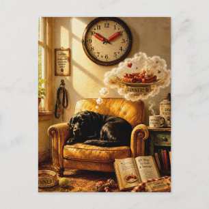 Carte Postale Sausage O’Clock Dreamtime – Art canin surréaliste