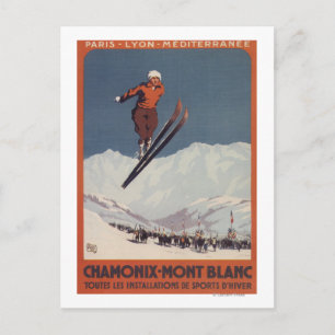 Carte Postale Saut à ski - Affiche de Promo olympique PLM