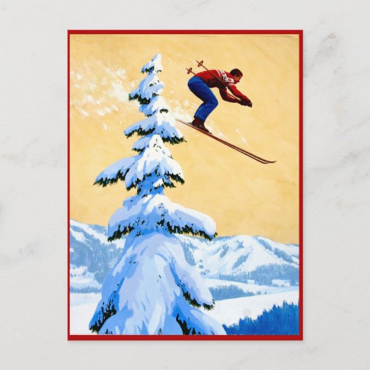 Carte Postale Saut A Ski En Montagne Zazzle Fr