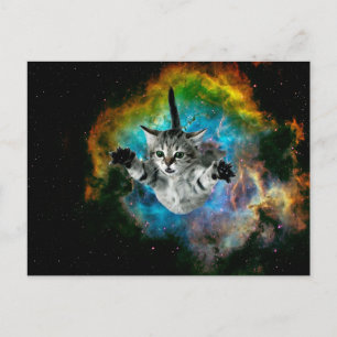 Carte Postale Saut de chats dans l'espace