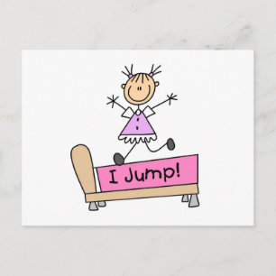 Carte Postale Saut sur le lit Stick Figure Girl