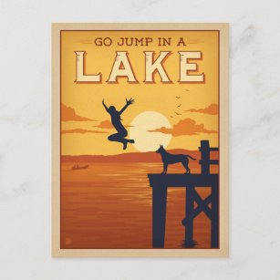 Carte Postale Sauter dans un lac