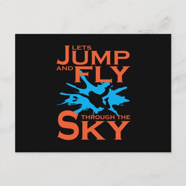 Carte Postale Sautons et volons Skydiver Parachutisme (Devant)
