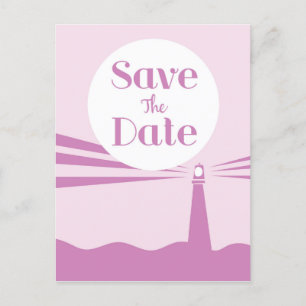 Carte Postale Sauvegarder la date de mariage phare vintage