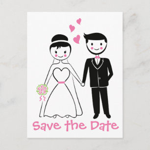 Carte Postale Sauvegarder la date Fiançailles Mariée Marié Maria