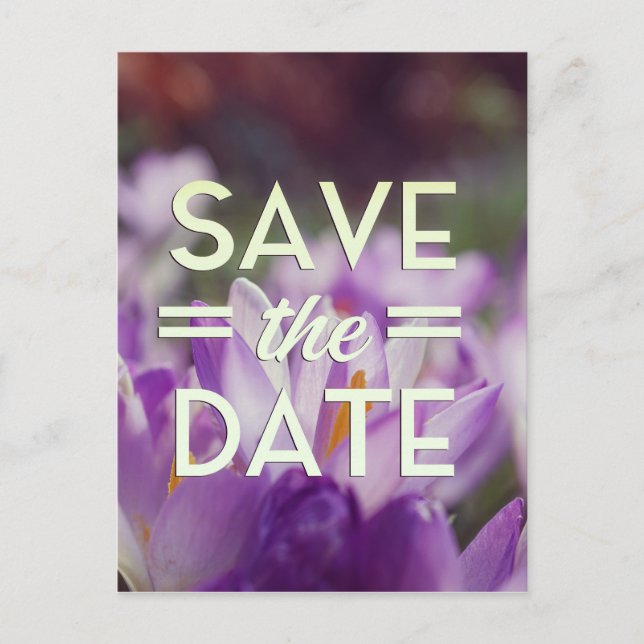Carte Postale Sauvegarder la date Fleur violette (Devant)