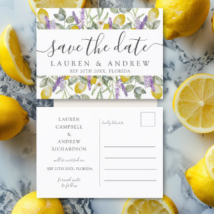 Carte Postale Sauvegarder la date Lemons & Lavender Mariage