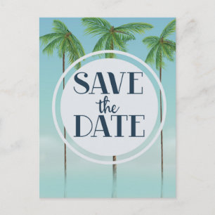 Carte Postale Sauvegarder la date Palmiers Tropicaux Vintage