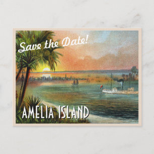 Carte Postale Sauvegarder la date vintage Amelia Island Floride
