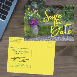 Carte Postale Sauver la date de réunion de famille Rustique Flor