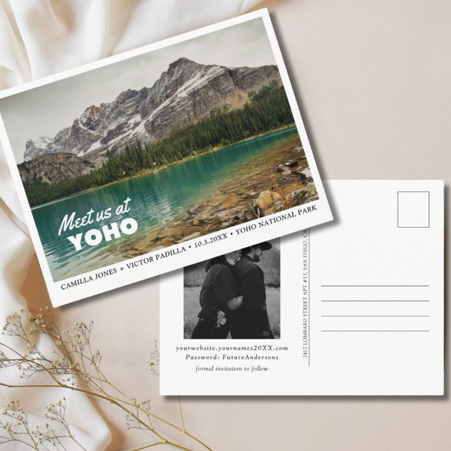 Carte postale 'Sauver la date' du parc national Yo (Yoho National Park Save the Date Postcard)