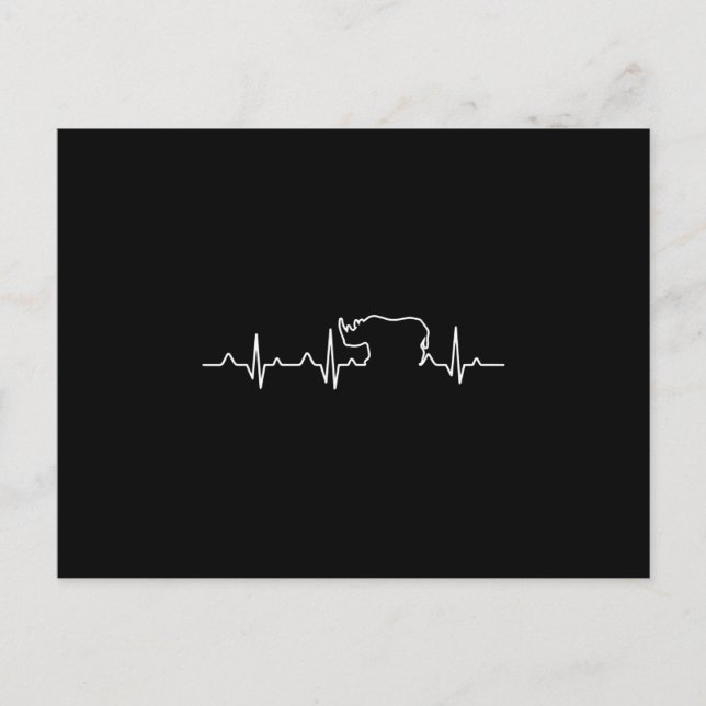 Carte Postale sauver le rythme cardiaque de la journée rhino pou (Devant)