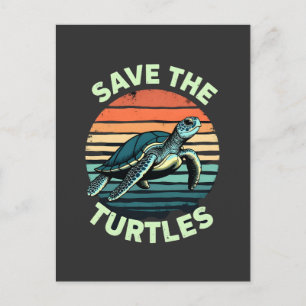 Carte Postale Sauver Les Tortues Animal Tortue Amateur D'animaux