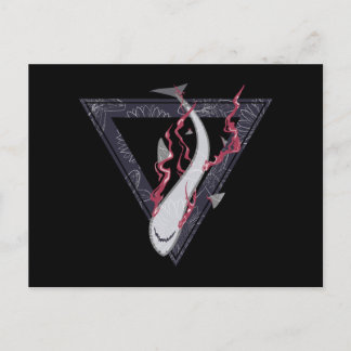 Carte Postale sauver nos requins SOS triangle floral