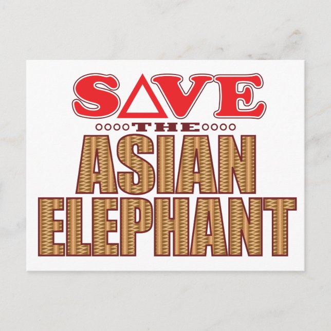 Carte Postale Sauver un éléphant asiatique (Devant)
