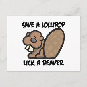 Carte Postale Sauver une sucette, lécher un castor