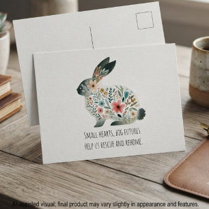 Carte Postale Sauvetage de lapins floraux pastel au sauge aimant