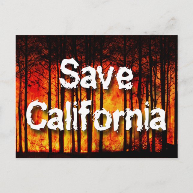 Carte Postale Sauvez la Californie des incendies de forêt (Devant)