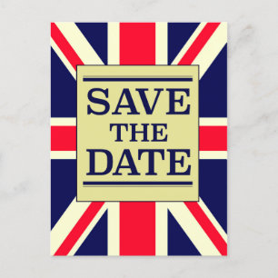 Carte Postale Sauvez la date Vintage Union jack