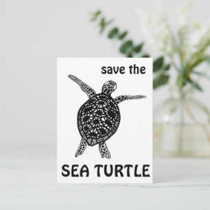 Carte Postale Sauvez la tortue de mer Changement climatique