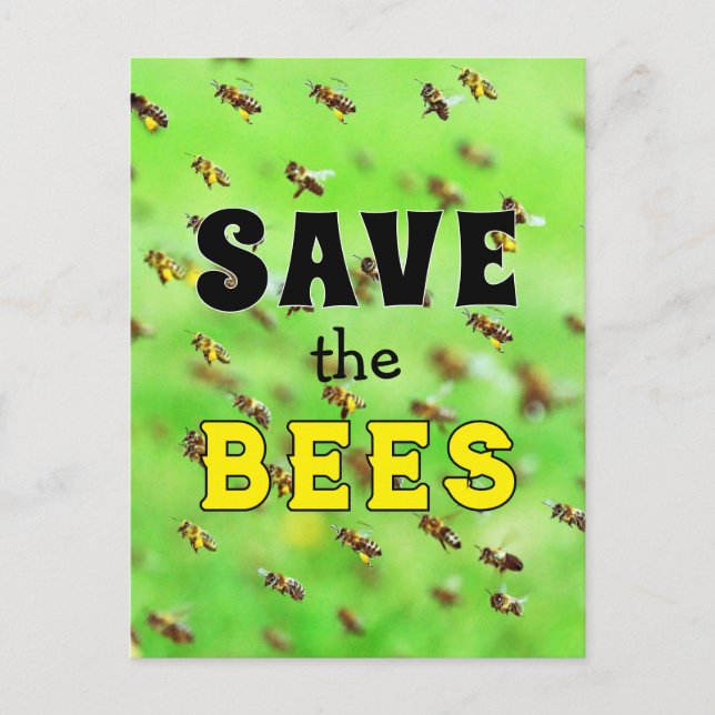 Carte Postale Sauvez les abeilles  (Devant)