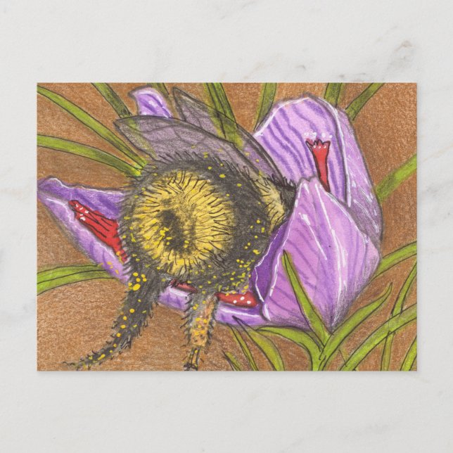Carte Postale Sauvez les abeilles, doux printemps Bumble Bee (Devant)