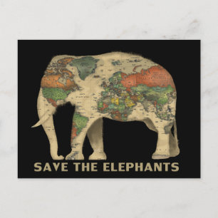Carte Postale Sauvez les éléphants