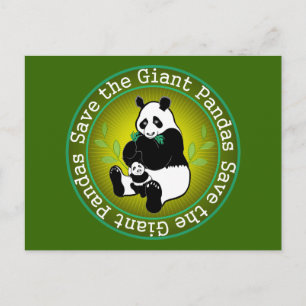 Carte Postale Sauvez les pandas géants