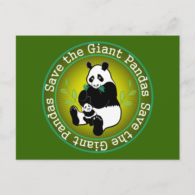 Carte Postale Sauvez les pandas géants (Devant)