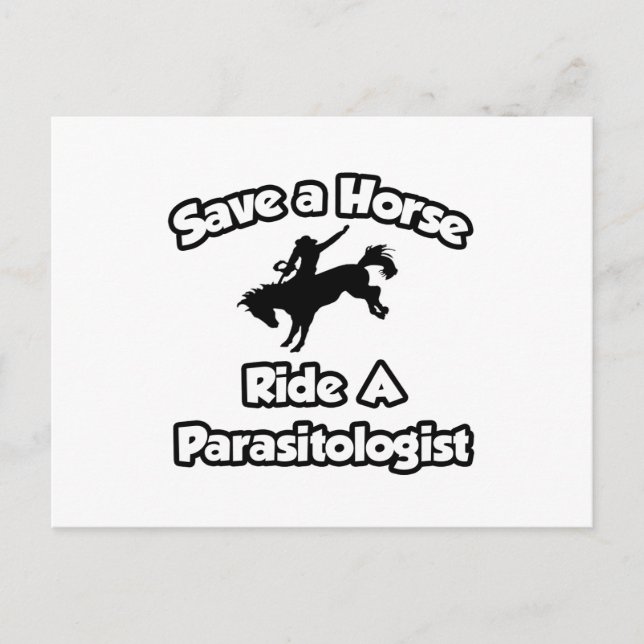 Carte Postale Sauvez un cheval, partez en parachutisme (Devant)