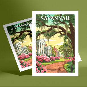 Carte Postale Savane Géorgie ancienne