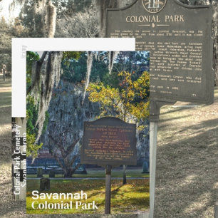 Carte Postale Savannah GA Colonial Park Jaune Fever Marker