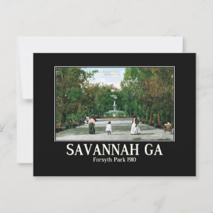 Carte Postale Savannah GA Forsyth Park 1900 Vintages inspiré