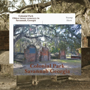 Carte Postale Savannah Georgia Colonial Park Photographie