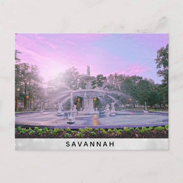 Carte Postale Savannah Georgia Forsyth Park Fontaine (Devant)